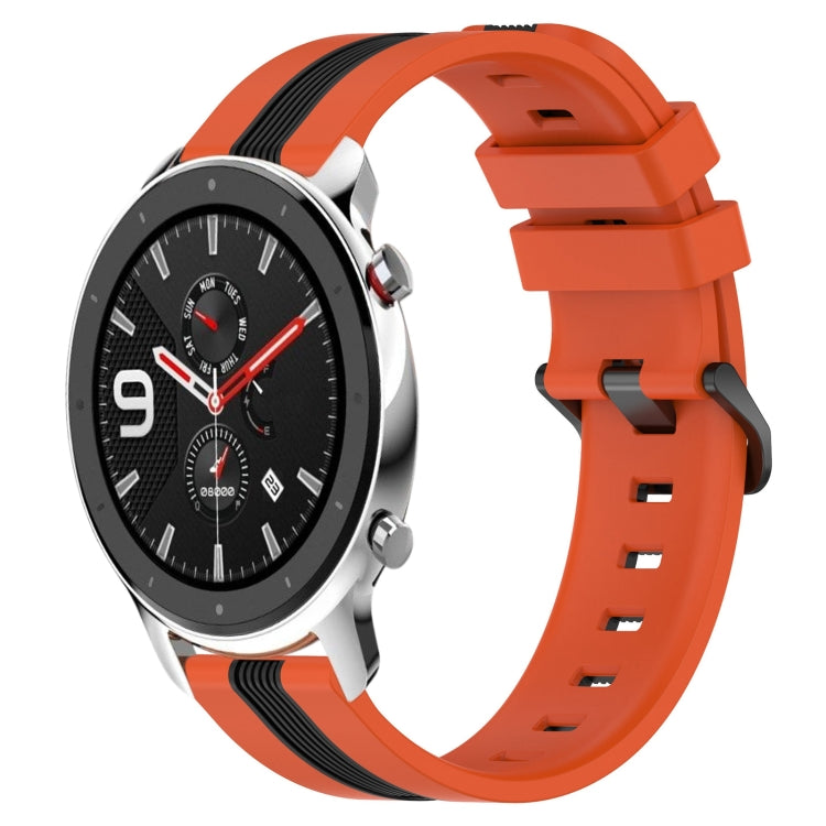 Cinturino in silicone bicolore verticale da 22 mm, For Amazfit GTR 4, For Amazfit GTR 4 Pro
