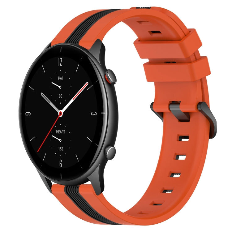 Cinturino in silicone bicolore verticale da 22 mm, For Amazfit GTR 2e, For Amazfit GTR 2