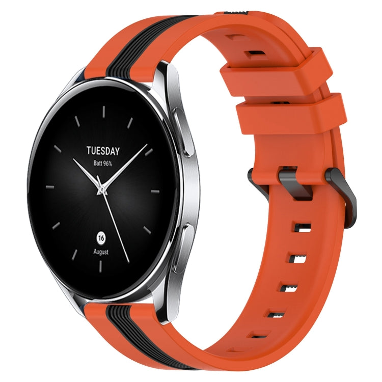 Cinturino in silicone bicolore verticale da 22 mm, For Xiaomi MI Watch S2 42mm, For Xiaomi MI Watch S2 46mm