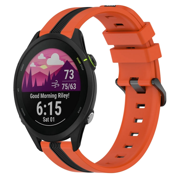 Cinturino in silicone bicolore verticale da 22 mm, For Garmin Forerunner 255, For Garmin Forerunner 255 Music