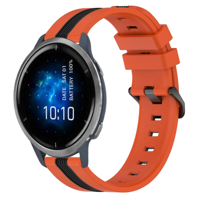 Cinturino in silicone bicolore verticale da 22 mm, For Garmin Venu 2, For Garmin Vivoactive 4