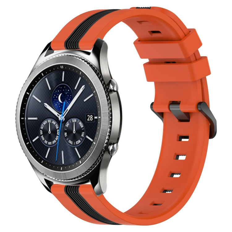 Cinturino in silicone bicolore verticale da 22 mm, For Samsung Gear S3 Classic, For Samsung Gear S3 Frontier