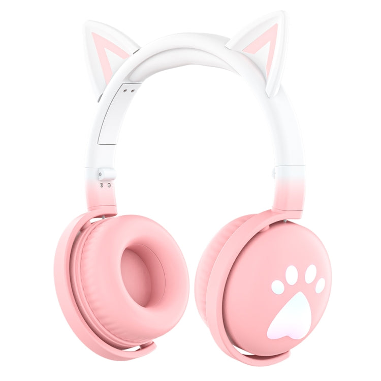 KE28 RGB Cute Cat Ears Bluetooth Wireless Music Headset con microfono staccabile