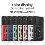 Custodia per telefono con design a copertura della fotocamera scorrevole, For Samsung Galaxy A34 5G, For OPPO A17
