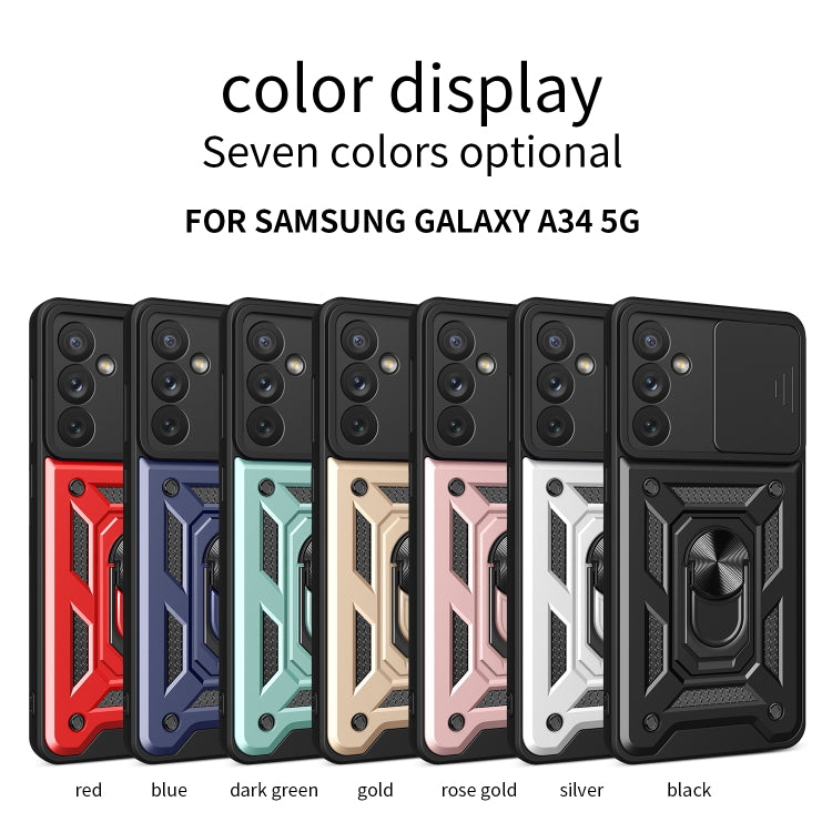 Custodia per telefono con design a copertura della fotocamera scorrevole, For Samsung Galaxy A34 5G, For OPPO A17