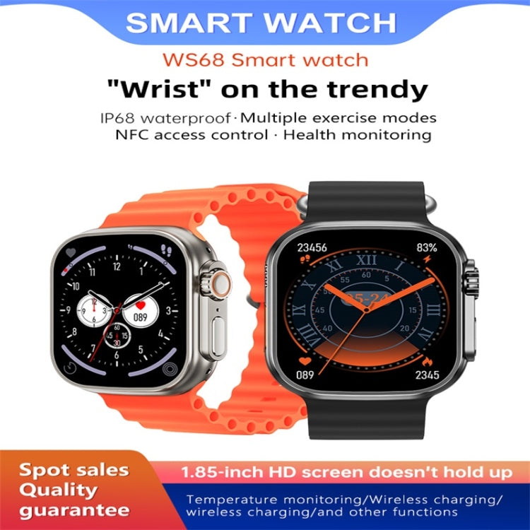 WS68 ULTRA Smart Watch con schermo a colori da 1,85 pollici, supporta il monitoraggio della frequenza cardiaca / monitoraggio della pressione sanguigna