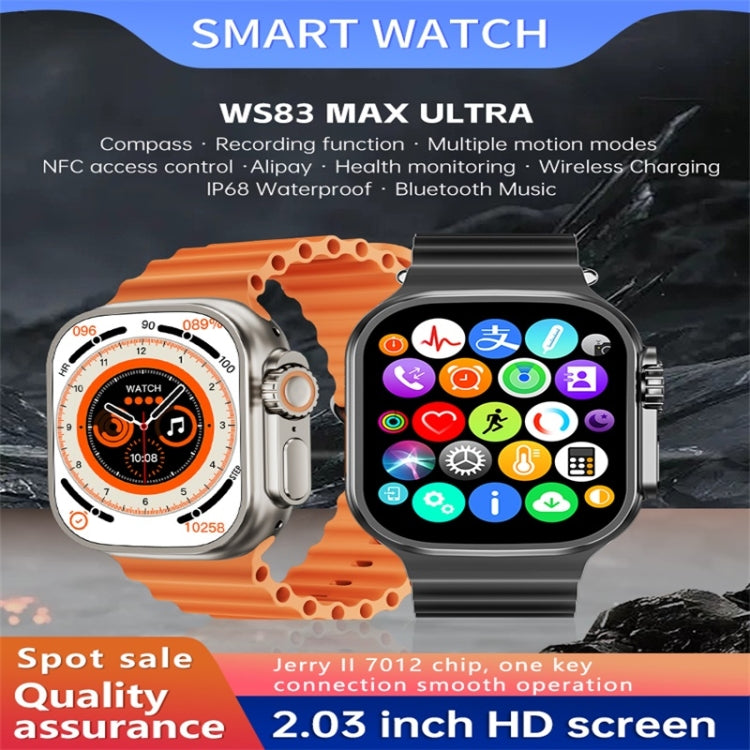 WS83 MAX ULTRA Smart Watch con schermo a colori da 2,03 pollici, supporta il monitoraggio della frequenza cardiaca / monitoraggio della pressione sanguigna