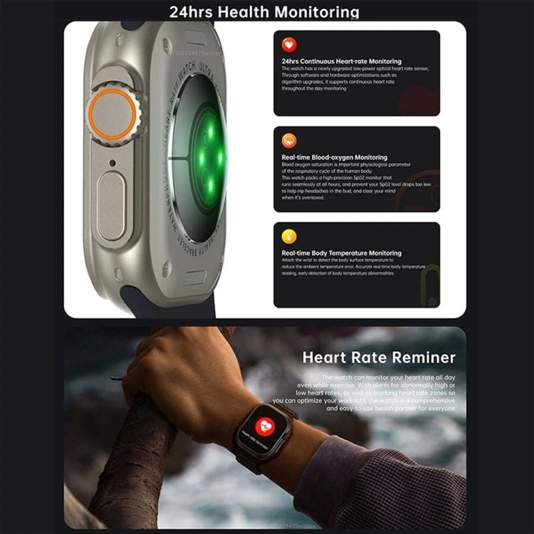 W800 Ultra Smart Watch con schermo a colori da 2,02 pollici, supporta il monitoraggio della frequenza cardiaca / monitoraggio della pressione sanguigna