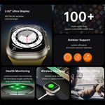 W800 Ultra Smart Watch con schermo a colori da 2,02 pollici, supporta il monitoraggio della frequenza cardiaca / monitoraggio della pressione sanguigna