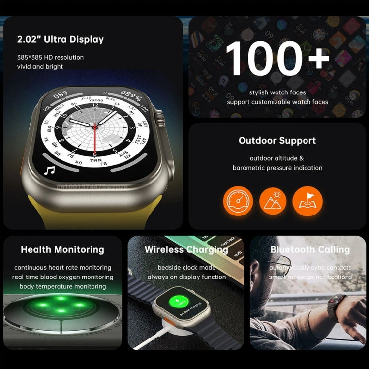 W800 Ultra Smart Watch con schermo a colori da 2,02 pollici, supporta il monitoraggio della frequenza cardiaca / monitoraggio della pressione sanguigna