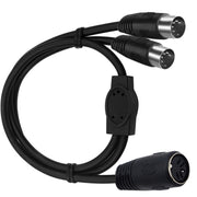 Adattatore cavo MIDI 2 in 1 DIN 5 pin maschio a doppio 2 pin femm