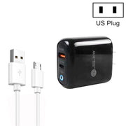 PD04 Type-C + Caricabatteria per telefono cellulare USB con cavo da USB a micro USB, spina americana, US Plug + USB to Micro USB Cable