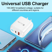 PD04 Type-C + Caricabatteria per telefono cellulare USB con cavo da USB a micro USB, spina americana, US Plug + USB to Micro USB Cable