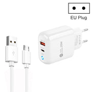 PD04 Type-C + USB Caricabatteria per telefono cellulare con cavo da USB a micro USB, spina europea, EU Plug + USB to Micro USB Cable