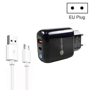 PD04 Type-C + USB Caricabatteria per telefono cellulare con cavo da USB a micro USB, spina europea, EU Plug + USB to Micro USB Cable