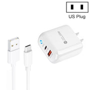 PD04 Type-C + USB Caricabatteria per telefono cellulare con cavo da USB a Type-C, spina americana, US Plug + USB to Type-C Cable