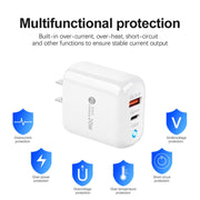 PD04 Type-C + USB Caricabatteria per telefono cellulare con cavo da USB a Type-C, spina americana, US Plug + USB to Type-C Cable