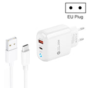 PD04 Type-C + USB Caricabatteria per telefono cellulare con cavo da USB a Type-C, spina europea, EU Plug + USB to Type-C Cable