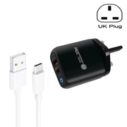 PD04 Type-C + USB Caricabatteria per telefono cellulare con cavo da USB a Type-C, spina UK, UK Plug + USB to Type-C Cable