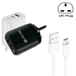 Caricabatterie USB + Type-C con cavo 1m e spina UK