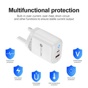 PD04 Type-C + USB Caricabatteria per telefono cellulare con cavo da USB a Type-C, spina UK, UK Plug + USB to Type-C Cable