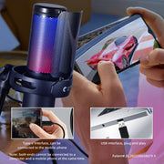 Microfono per laptop da gioco USB Yanmai GM7 con luce RGB, GM7
