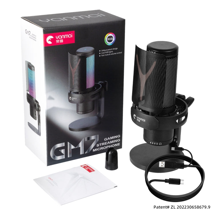 Microfono per laptop da gioco USB Yanmai GM7 con luce RGB, GM7