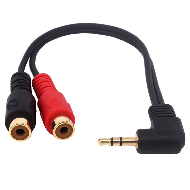 JUNSUNMAY Adattatore cavo audio stereo da gomito maschio da 3,5 mm a doppio RCA da 20 cm, 3.5mm Elbow to 2 RCA Female