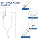 Per la serie Apple Watch e iPhone 2 in 1 Cavo di ricarica magnetico USB da 1,2 m, DS-XB015