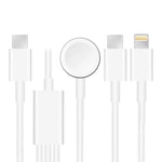 Per Apple Watch Series e telefoni con doppia presa di tipo C Cavo di ricarica magnetico USB 3 in 1 da 4 piedi/1,2 m, DS-XB020