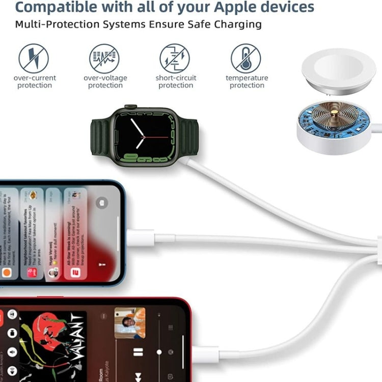 Per Apple Watch Series e iPhone 3 in 1 Cavo di ricarica magnetico Type-C da 4 piedi/1,2 m, DS-XB019