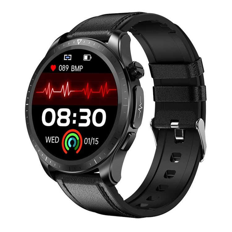 E420 Smart Watch con schermo a colori da 1,39 pollici, cinturino in pelle, supporto monitoraggio della frequenza cardiaca / monitoraggio della pressione sanguigna