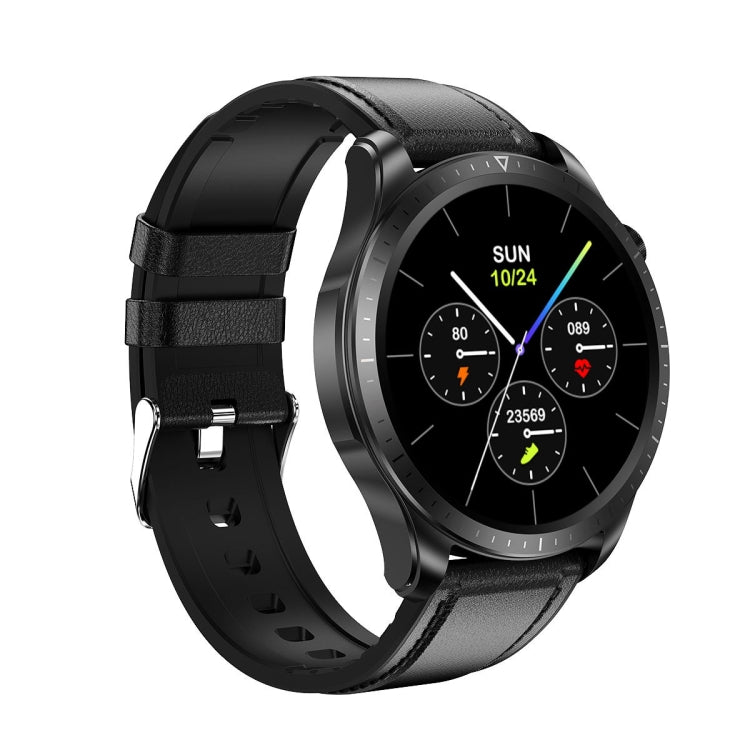 E420 Smart Watch con schermo a colori da 1,39 pollici, cinturino in pelle, supporto monitoraggio della frequenza cardiaca / monitoraggio della pressione sanguigna
