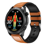 E420 Smart Watch con schermo a colori da 1,39 pollici, cinturino in pelle, supporto monitoraggio della frequenza cardiaca / monitoraggio della pressione sanguigna