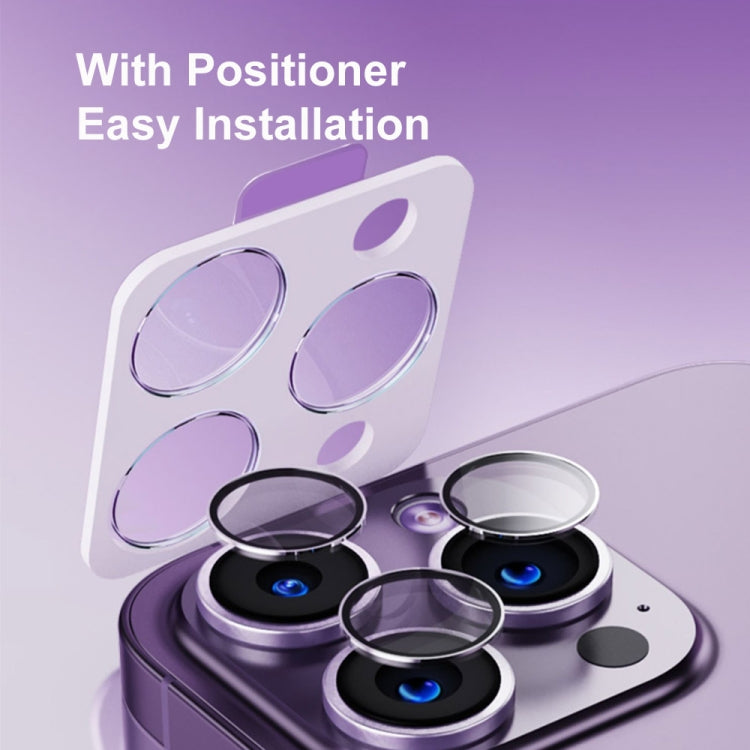 ENKAY Hat-Prince Pellicola in vetro per fotocamera ad anello individuale temperato con posizionatore, For iPhone 13 / 13 mini, For iPhone 13 Pro / 13 Pro Max, For iPhone 14 / 14 Plus, For iPhone 14 Pro / 14 Pro Max