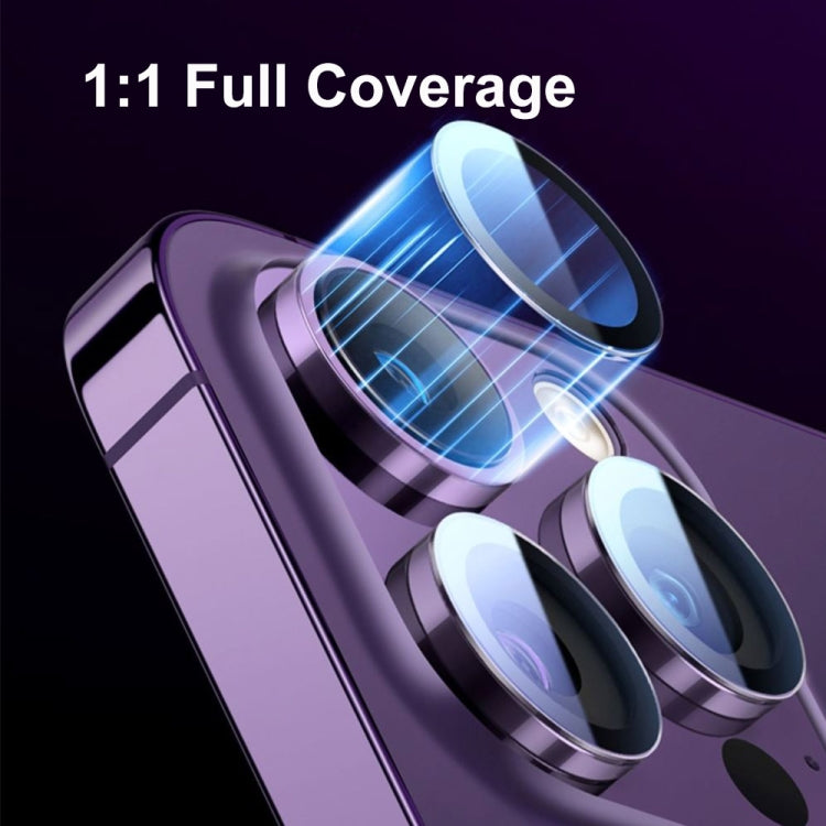 ENKAY Hat-Prince Pellicola in vetro per fotocamera ad anello individuale temperato con posizionatore, For iPhone 13 / 13 mini, For iPhone 13 Pro / 13 Pro Max, For iPhone 14 / 14 Plus, For iPhone 14 Pro / 14 Pro Max
