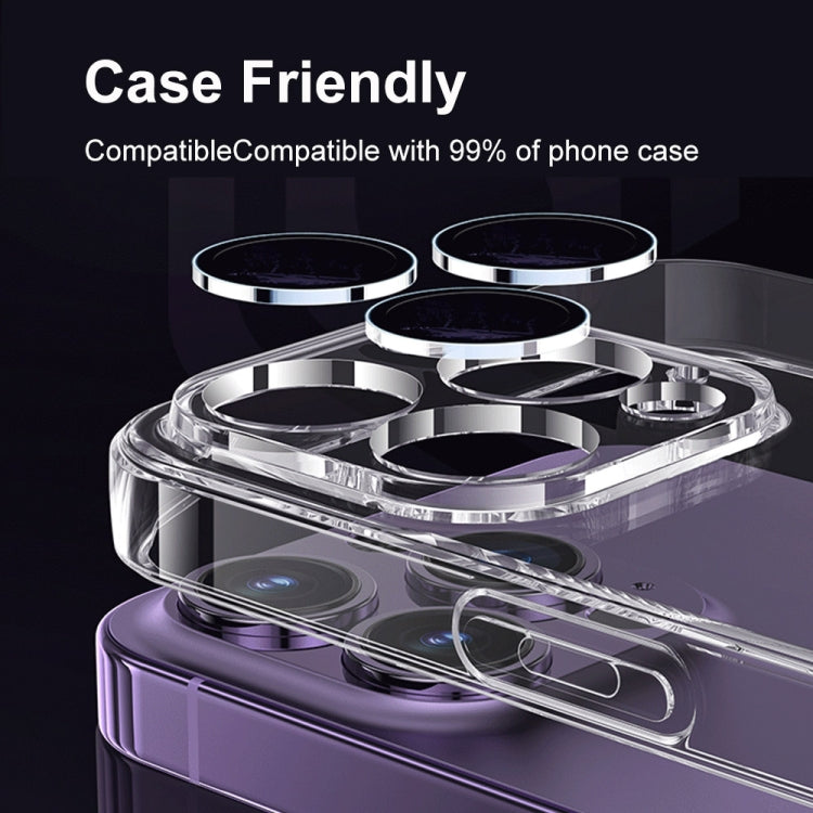 ENKAY Hat-Prince Pellicola in vetro per fotocamera ad anello individuale temperato con posizionatore, For iPhone 13 / 13 mini, For iPhone 13 Pro / 13 Pro Max, For iPhone 14 / 14 Plus, For iPhone 14 Pro / 14 Pro Max