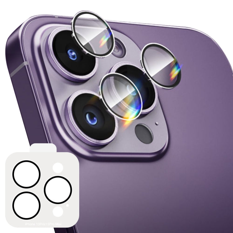 ENKAY Hat-Prince Pellicola in vetro per fotocamera ad anello individuale temperato con posizionatore, For iPhone 13 / 13 mini, For iPhone 13 Pro / 13 Pro Max, For iPhone 14 / 14 Plus, For iPhone 14 Pro / 14 Pro Max