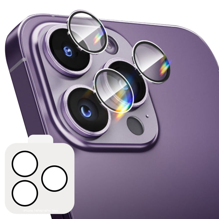 ENKAY Hat-Prince Pellicola in vetro per fotocamera ad anello individuale temperato con posizionatore, For iPhone 13 / 13 mini, For iPhone 13 Pro / 13 Pro Max, For iPhone 14 / 14 Plus, For iPhone 14 Pro / 14 Pro Max