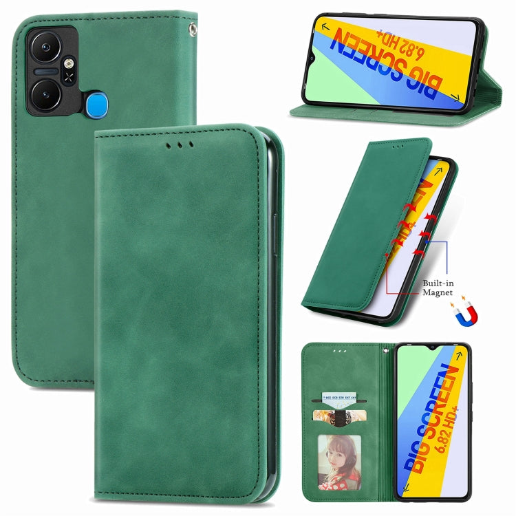 Custodia per telefono in pelle magnetica con vibrazione retrò al tatto, For Google Pixel 7A, For Infinix Smart 6 Plus, For Tecno Spark 9 Pro, For Xiaomi Mi 11 Ultra