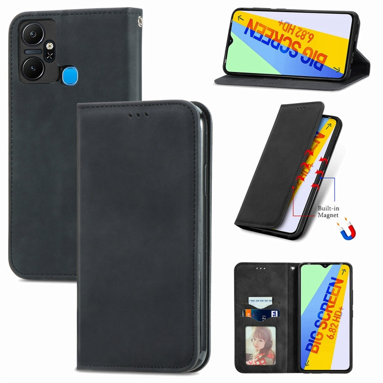 Custodia per telefono in pelle magnetica con vibrazione retrò al tatto, For Google Pixel 7A, For Infinix Smart 6 Plus, For Tecno Spark 9 Pro, For Xiaomi Mi 11 Ultra
