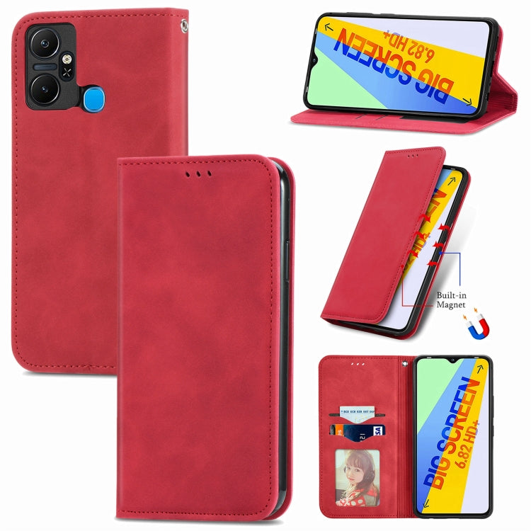 Custodia per telefono in pelle magnetica con vibrazione retrò al tatto, For Google Pixel 7A, For Infinix Smart 6 Plus, For Tecno Spark 9 Pro, For Xiaomi Mi 11 Ultra