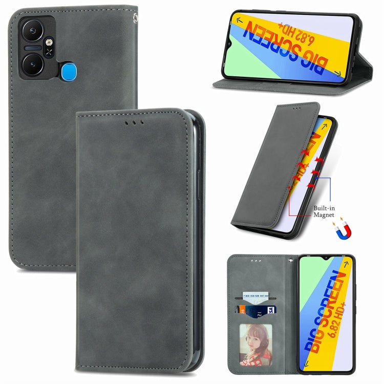 Custodia per telefono in pelle magnetica con vibrazione retrò al tatto, For Google Pixel 7A, For Infinix Smart 6 Plus, For Tecno Spark 9 Pro, For Xiaomi Mi 11 Ultra