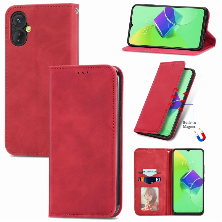 Custodia per telefono in pelle magnetica con vibrazione retrò al tatto, For Google Pixel 7A, For Infinix Smart 6 Plus, For Tecno Spark 9 Pro, For Xiaomi Mi 11 Ultra