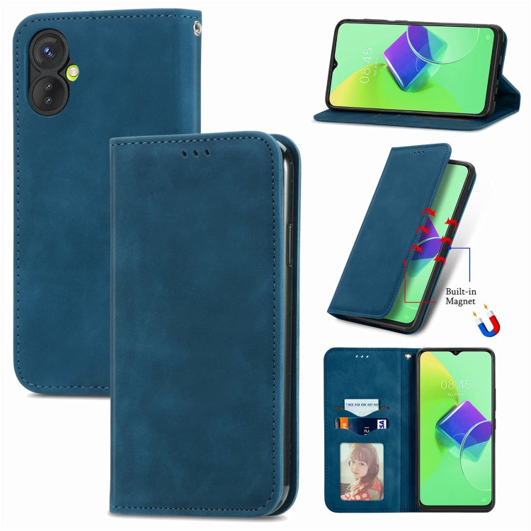 Custodia per telefono in pelle magnetica con vibrazione retrò al tatto, For Google Pixel 7A, For Infinix Smart 6 Plus, For Tecno Spark 9 Pro, For Xiaomi Mi 11 Ultra