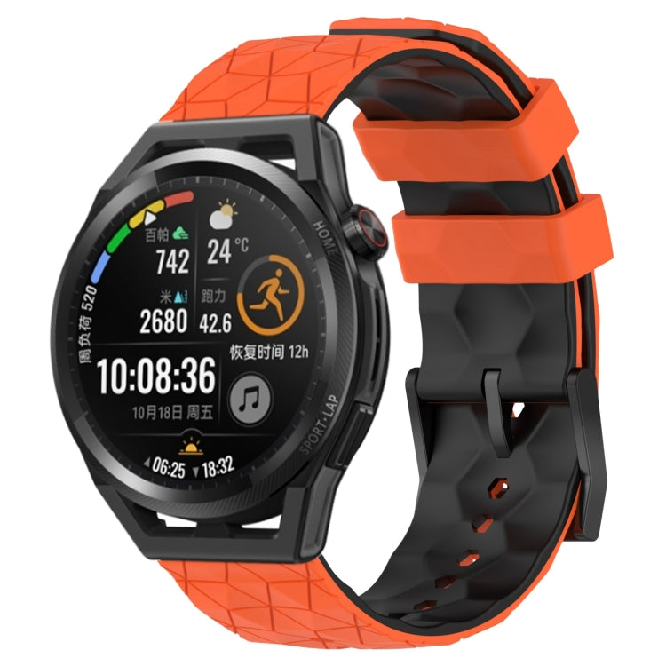 Cinturino in silicone bicolore con motivo a calcio da 22 mm, For Huawei Watch GT Runner, For Huawei Watch 3 Pro New