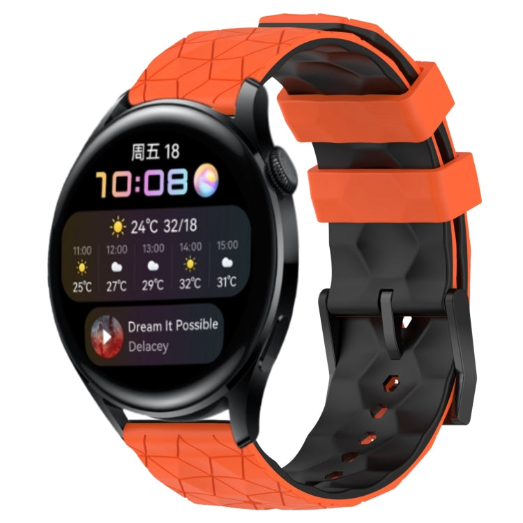 Cinturino in silicone bicolore con motivo a calcio da 22 mm, For Huawei Watch 3, For Huawei Watch 3 Pro