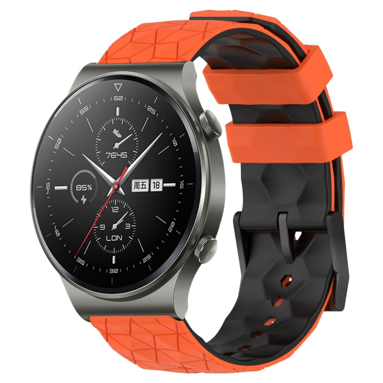 Cinturino in silicone bicolore con motivo a calcio da 22 mm, For Huawei GT2 Pro, For Huawei Watch GT 2E