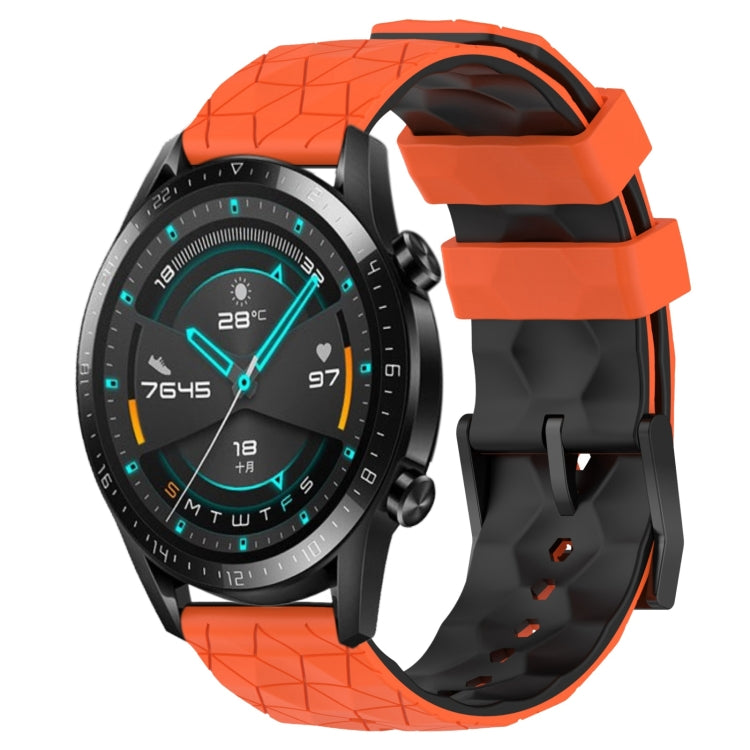 Cinturino in silicone bicolore con motivo a calcio da 22 mm, For Huawei GT2 46mm, For Honor Watch GS 3