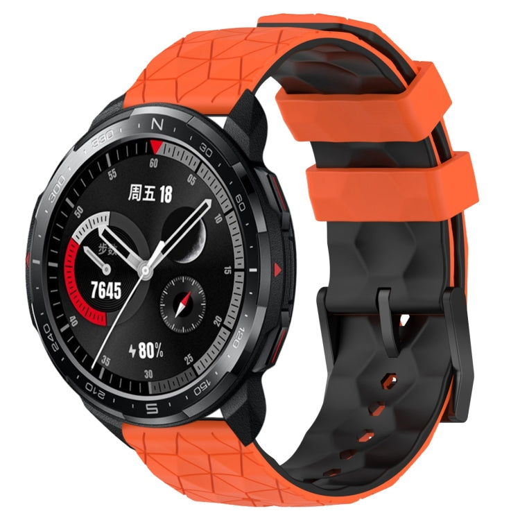 Cinturino in silicone bicolore con motivo a calcio da 22 mm, For Honor Watch GS Pro, For Honor Magic Watch 2 46mm